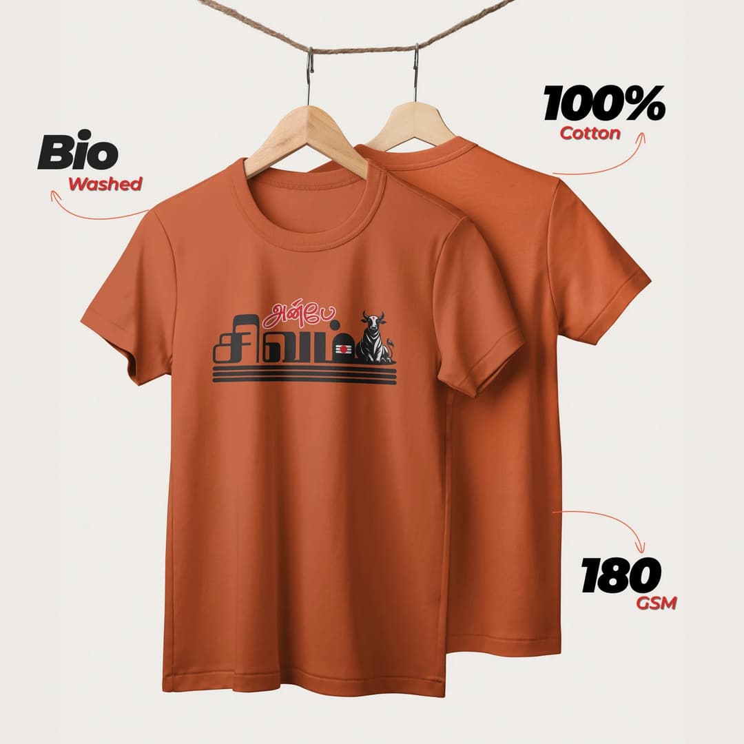 Anbe Sivam | Unisex T-Shirt | Tamil | 100% Cotton | Regular Fit | Spiritual Graphic Tee image 6