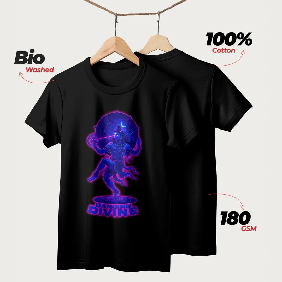 Dancing Divine | English | Unisex T-Shirt | 100% Cotton | Regular Fit | Spiritual Graphic Tee image 2