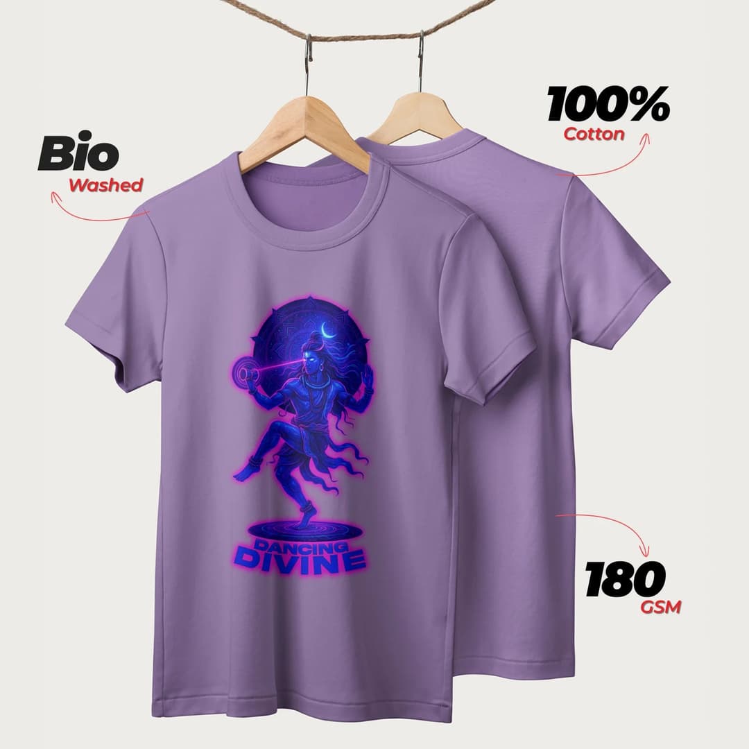 Dancing Divine | English | Unisex T-Shirt | 100% Cotton | Regular Fit | Spiritual Graphic Tee image 4