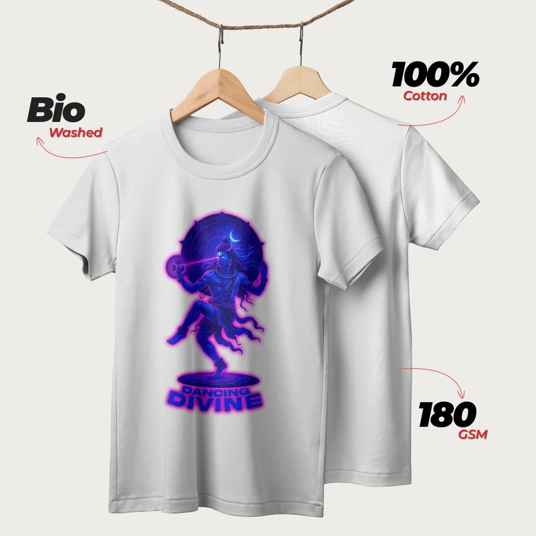 Dancing Divine | English | Unisex T-Shirt | 100% Cotton | Regular Fit | Spiritual Graphic Tee image 6