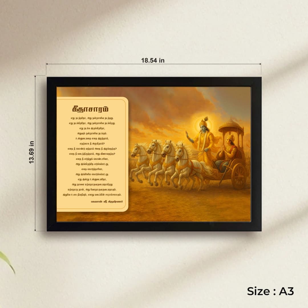 Geetha Saaram | Bhagavad Gita | Powerful Photo Frame | A3 | A4 | 5x7 Inch image 3