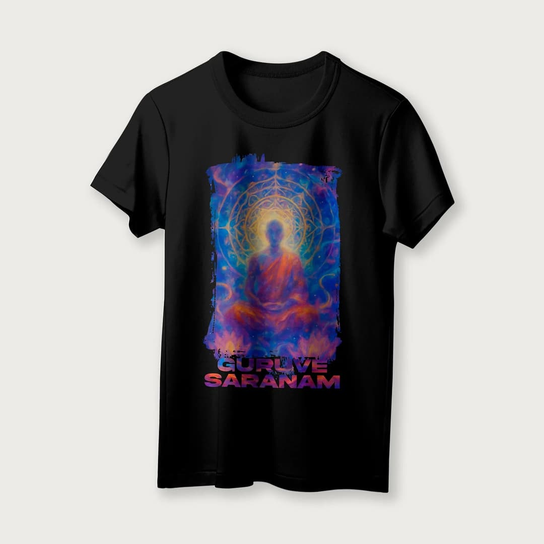 Guruve Saranam | English | Unisex T-Shirt | 100% Cotton | Regular Fit | Spiritual Graphic Tee | D1 image 8