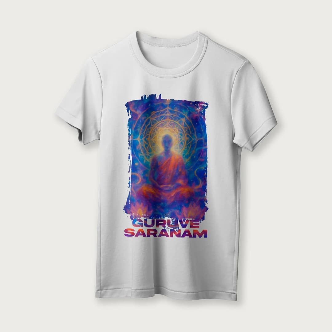 Guruve Saranam | English | Unisex T-Shirt | 100% Cotton | Regular Fit | Spiritual Graphic Tee | D1 image 9