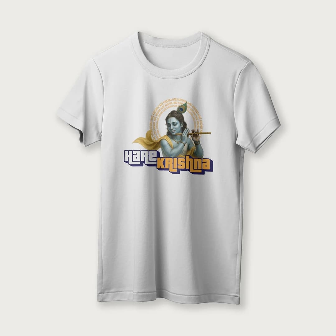Hare Krishna | English | Unisex T-Shirt | 100% Cotton | Regular Fit | Spiritual Graphic Tee image 13