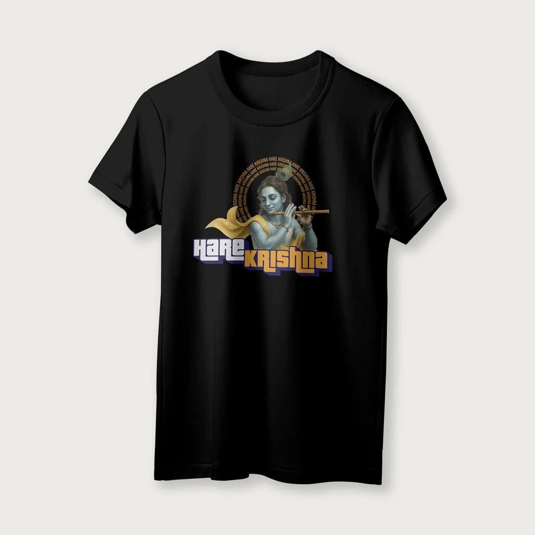 Hare Krishna | English | Unisex T-Shirt | 100% Cotton | Regular Fit | Spiritual Graphic Tee image 17