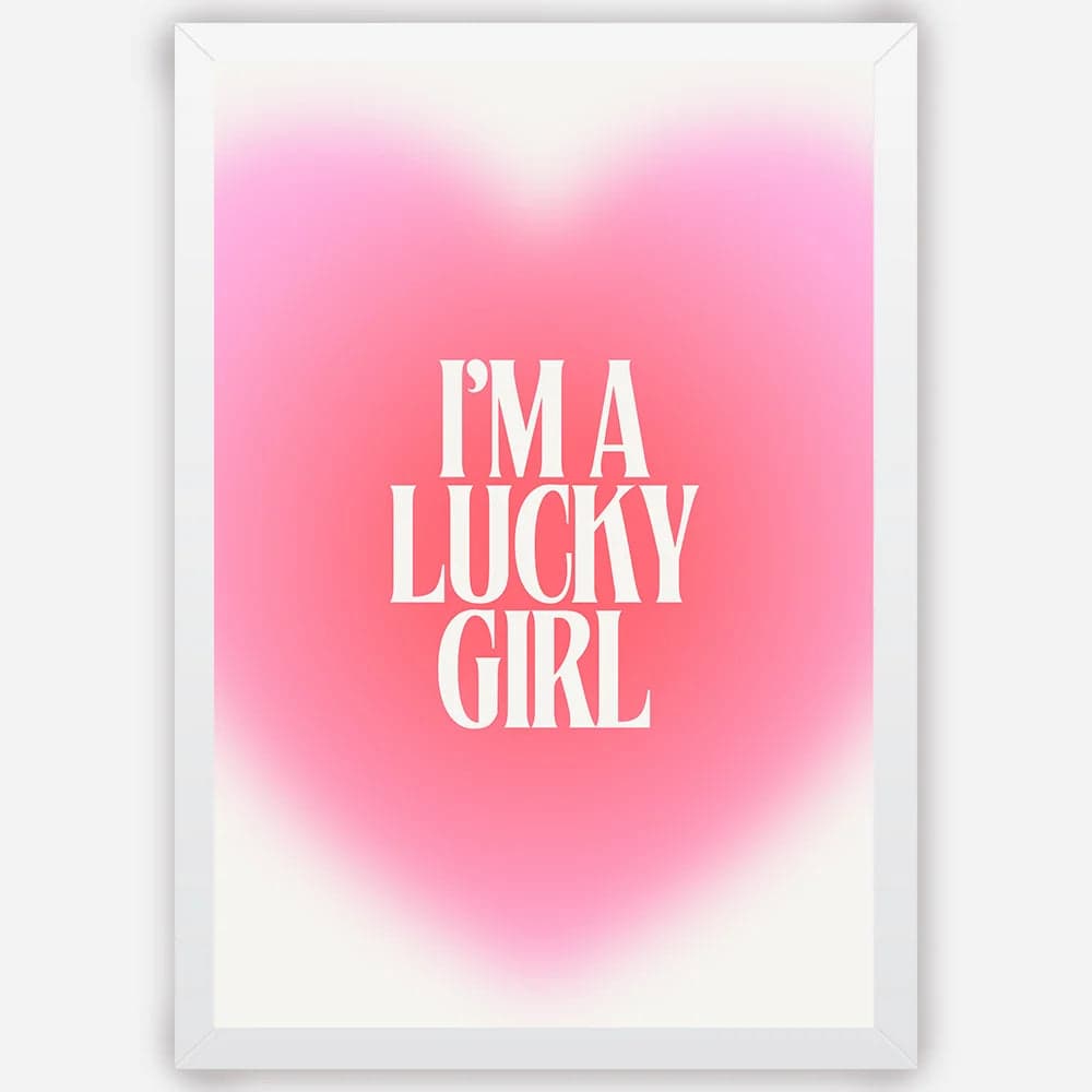 I am a lucky girl with heart - Wall Art A3 Size Photo Frame (297 x 420 mm) image 1