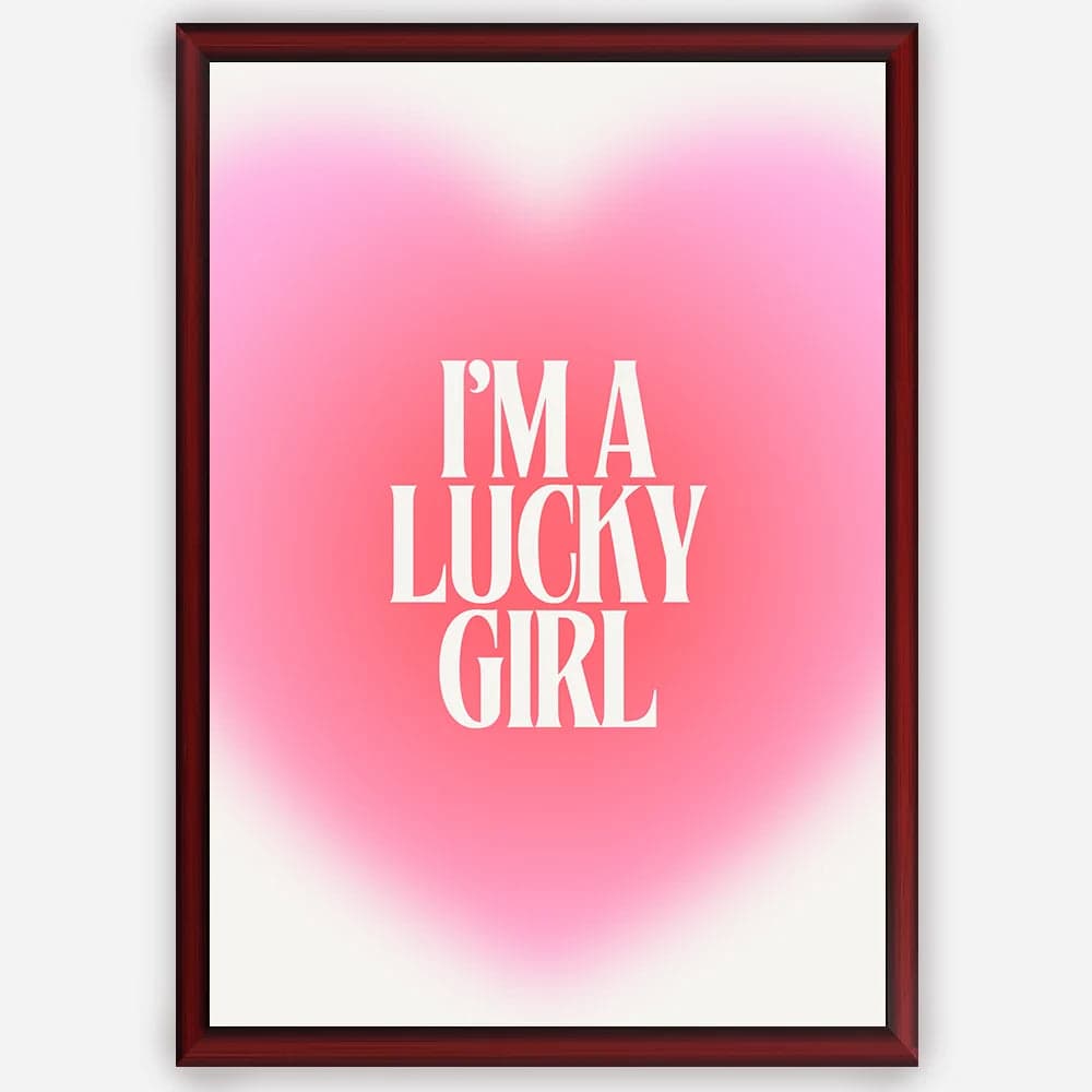 I am a lucky girl with heart - Wall Art A3 Size Photo Frame (297 x 420 mm) image 2