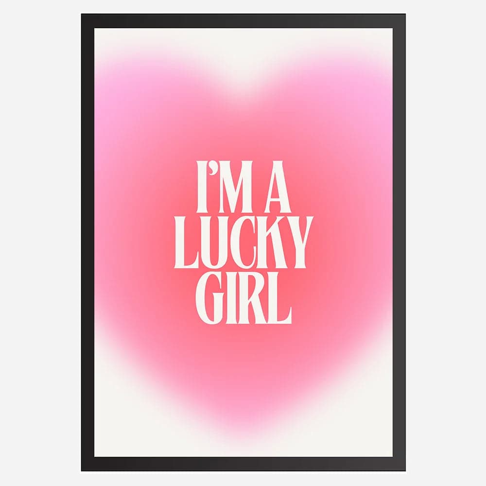 I am a lucky girl with heart - Wall Art A3 Size Photo Frame (297 x 420 mm) image 3