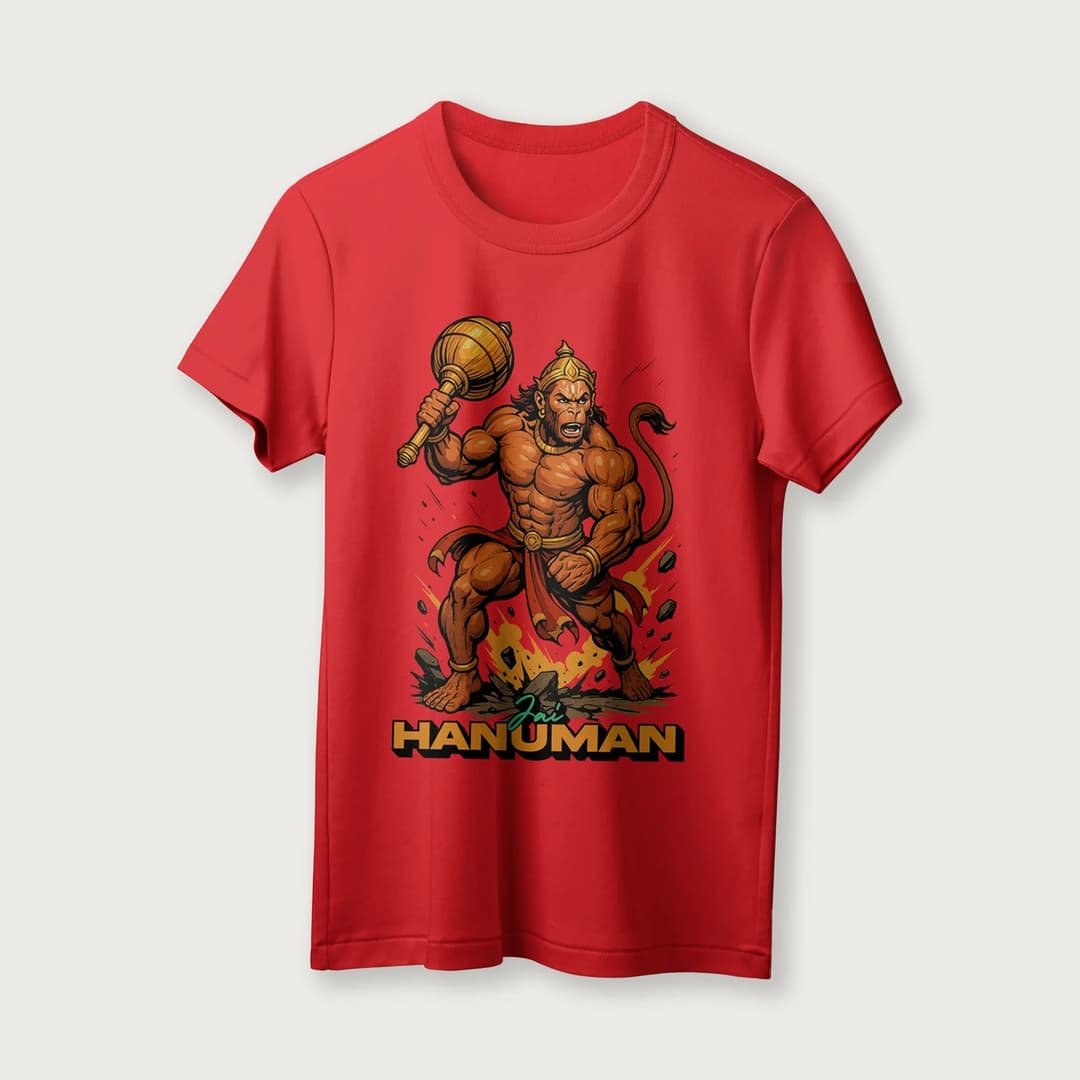 Jai Hanuman | Tamil | Unisex T-Shirt | 100% Cotton | Regular Fit | Spiritual Graphic Tee image 12