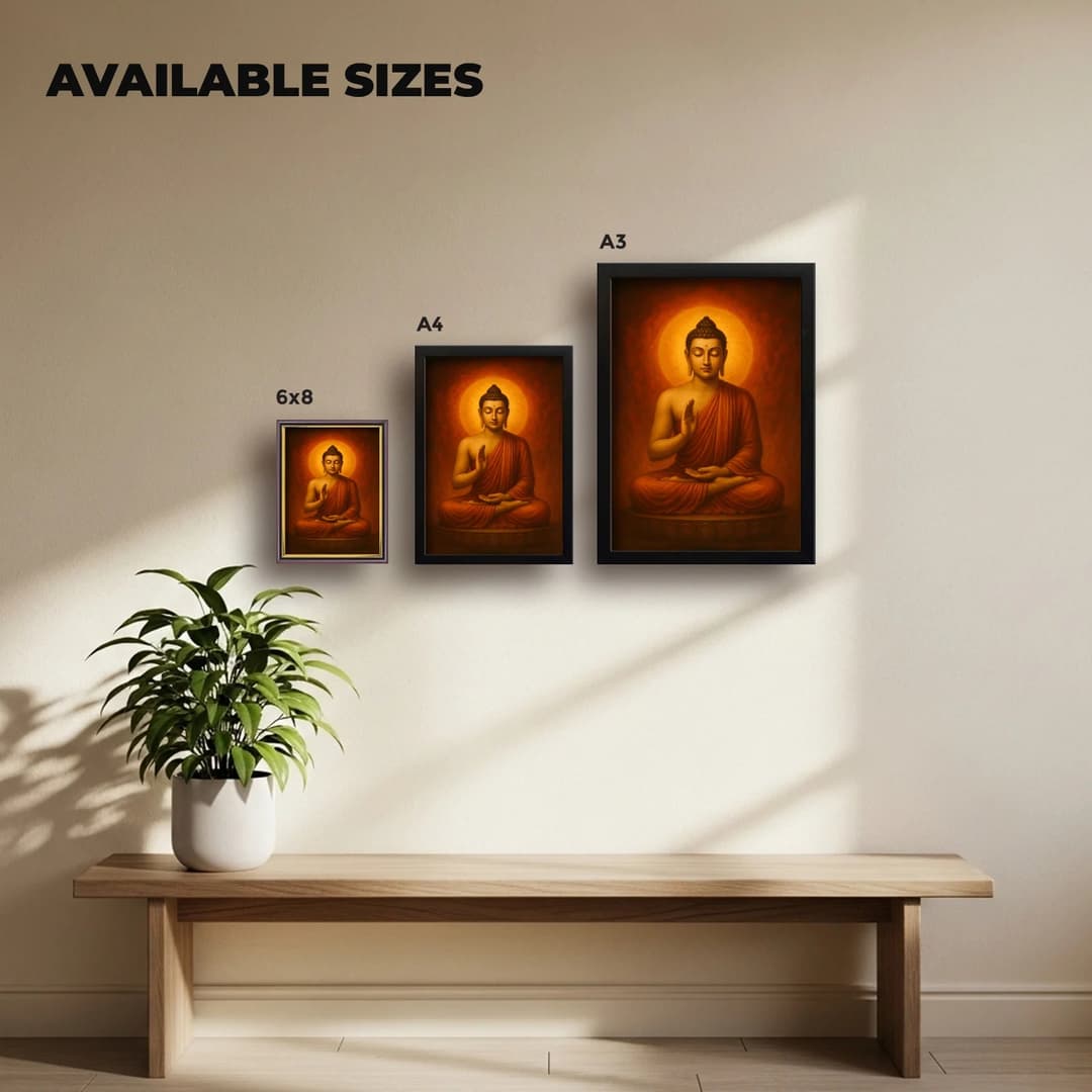 Lord Buddha | Spiritual Guru | Powerful Photo Frame | A3 | A4 | 6x8 inch image 1