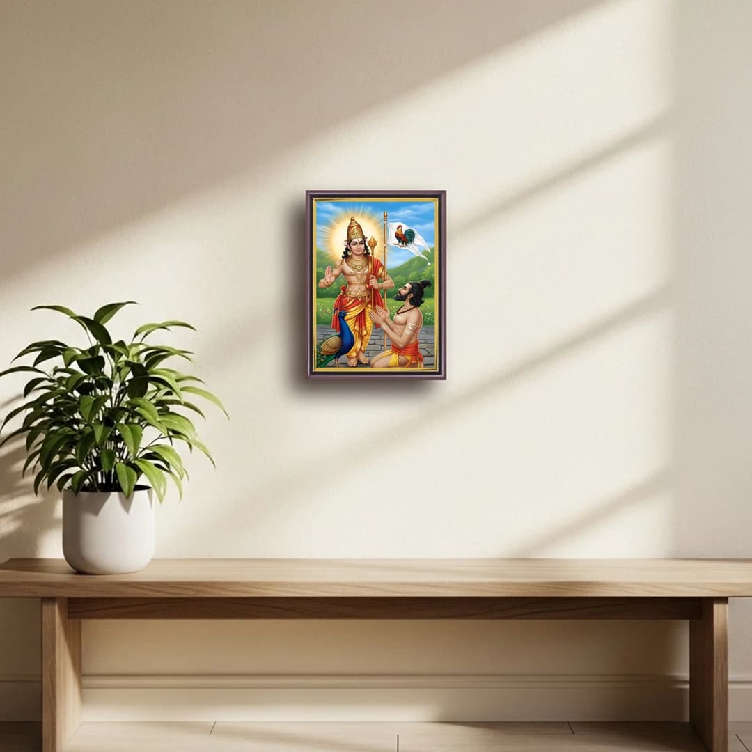 Lord Muruga and Arunagirinathar | Spiritual Guru | Powerful Photo Frame | A3 | A4 | 6x8 inch image 6