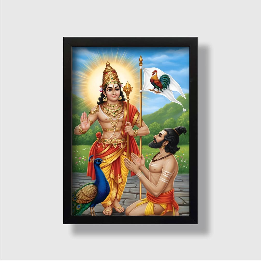 Lord Muruga and Arunagirinathar | Spiritual Guru | Powerful Photo Frame | A3 | A4 | 6x8 inch image 7