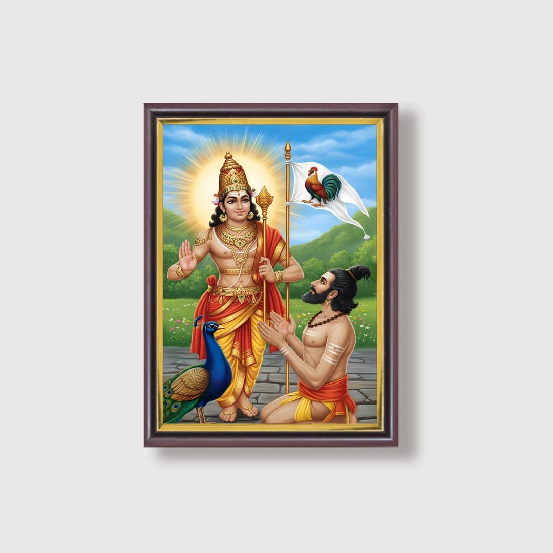 Lord Muruga and Arunagirinathar | Spiritual Guru | Powerful Photo Frame | A3 | A4 | 6x8 inch image 8
