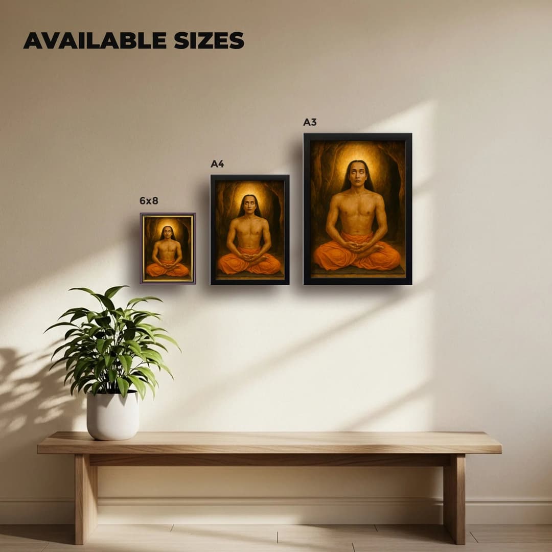 Mahavatar Babaji | Kriya Yoga Master | Powerful Photo Frame | A3 | A4 | 6x8 inch image 1