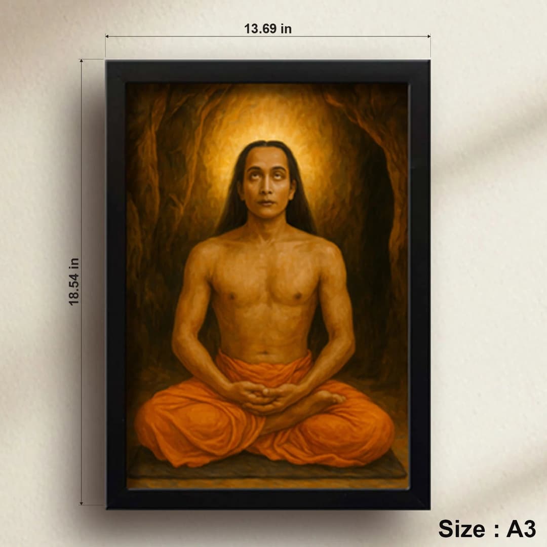 Mahavatar Babaji | Kriya Yoga Master | Powerful Photo Frame | A3 | A4 | 6x8 inch image 5