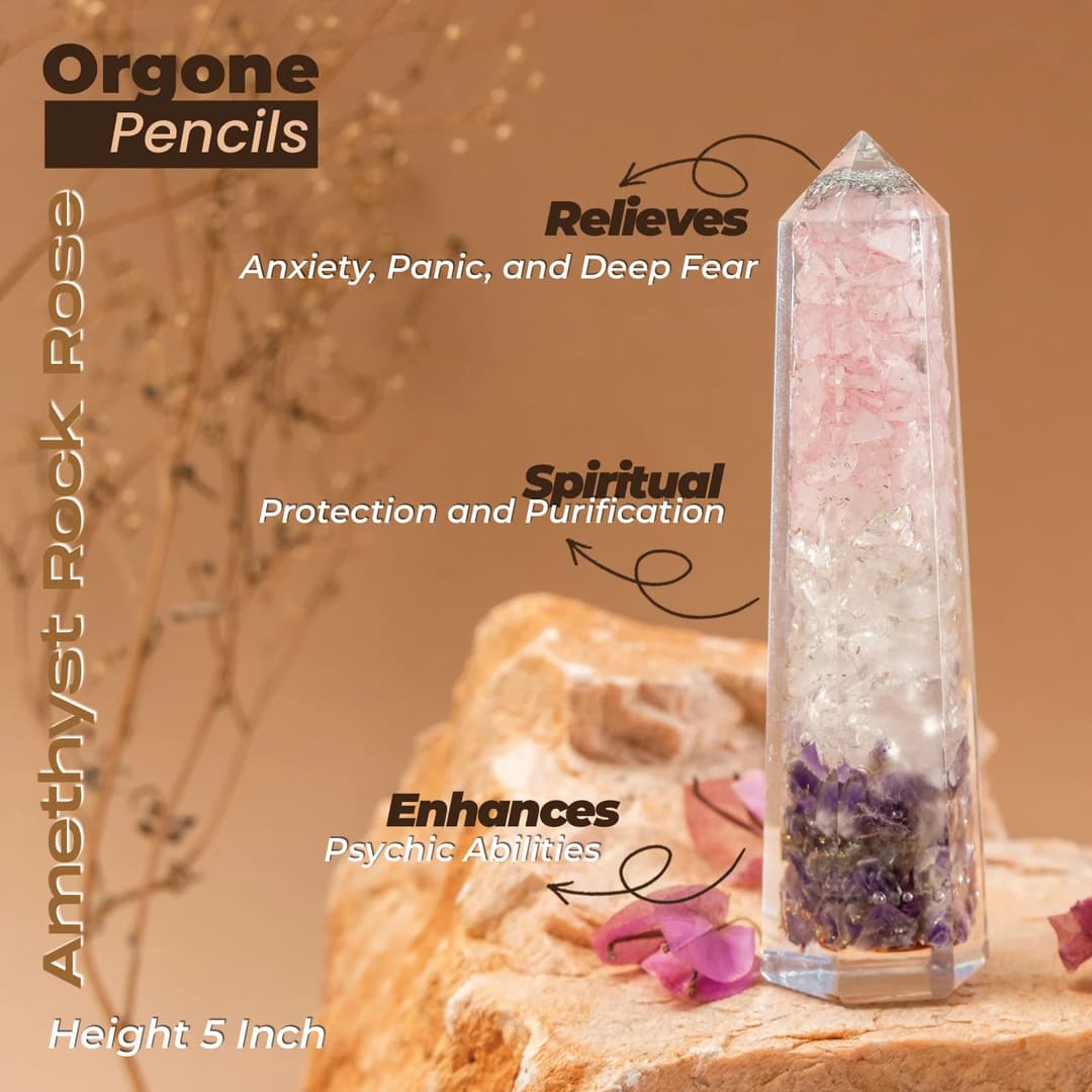 Orgone Amethyst Rock Rose Pencil image 2