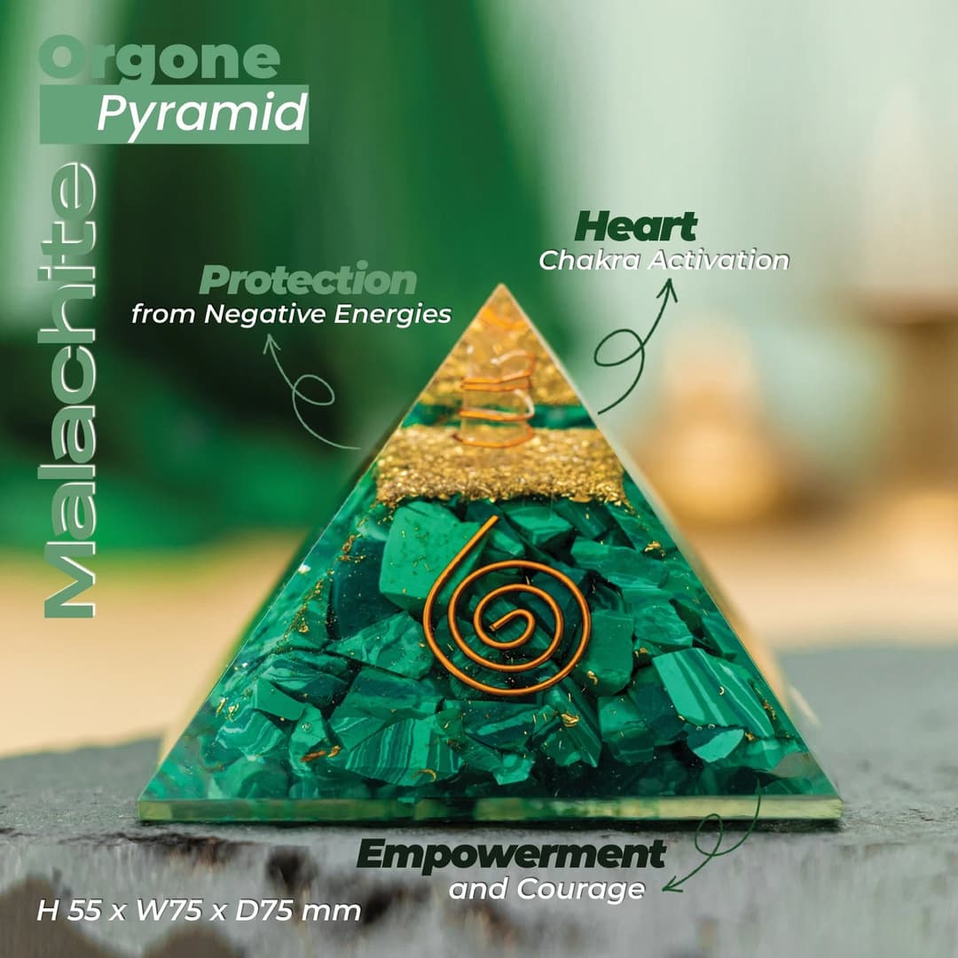 Orgone Malachite Pyramid image 2