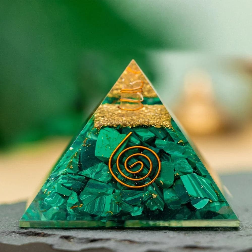 Orgone Malachite Pyramid image 5