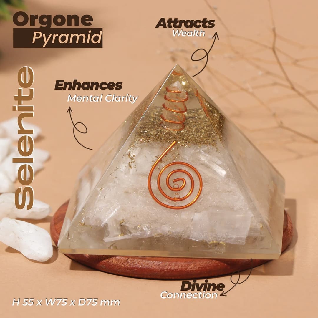 Orgone Selenite Pyramid image 2