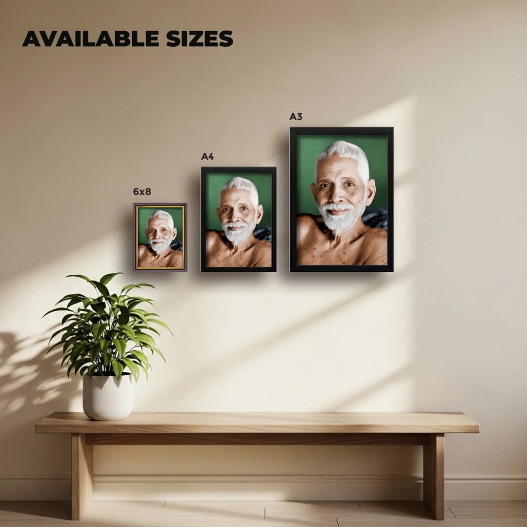 Ramana Maharshi | Spiritual Guru | Powerful Photo Frame | A3 | A4 | 6x8 inch image 1