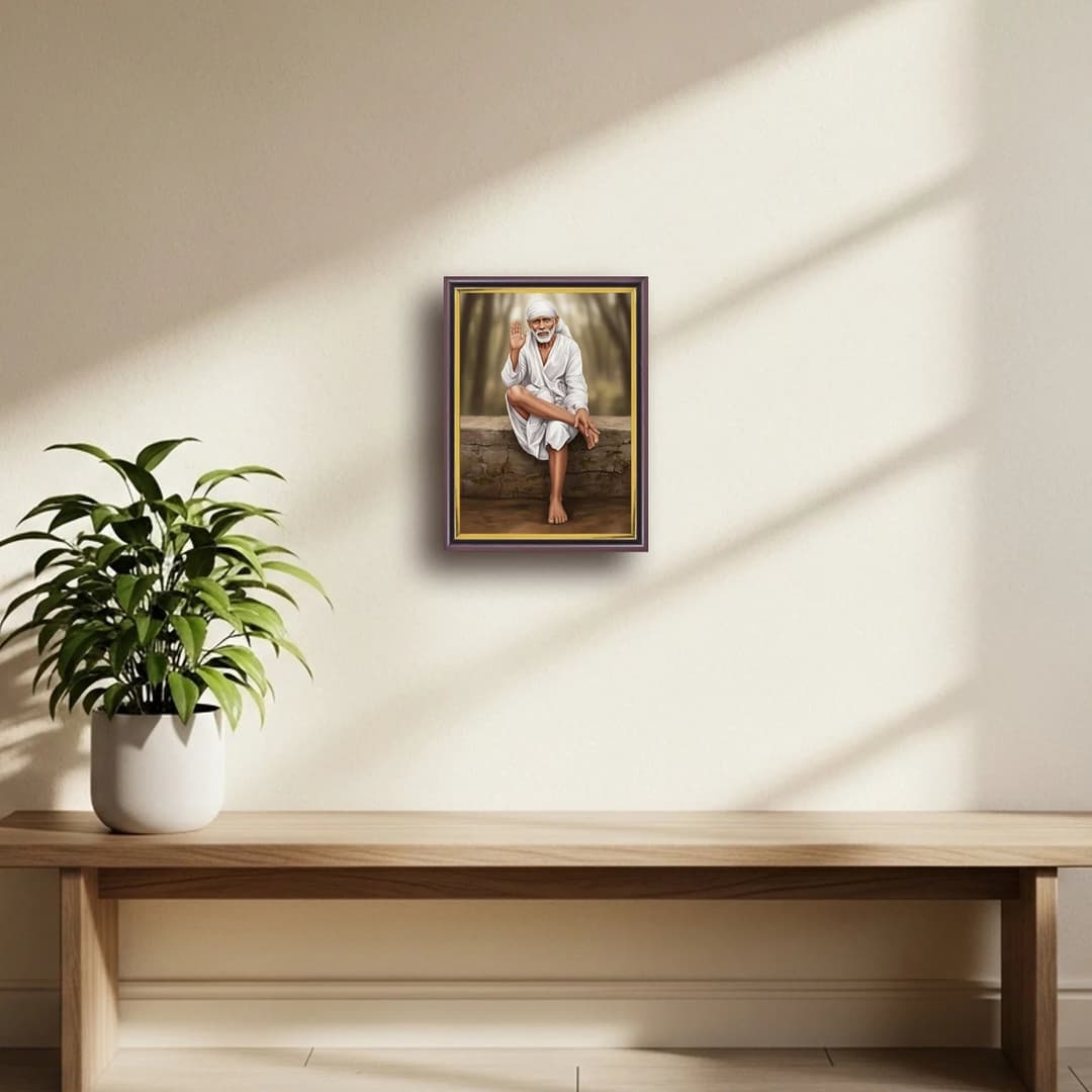 Shirdi Sai Baba | Spiritual Guru | Powerful Photo Frame | A3 | A4 | 6x8 inch image 6