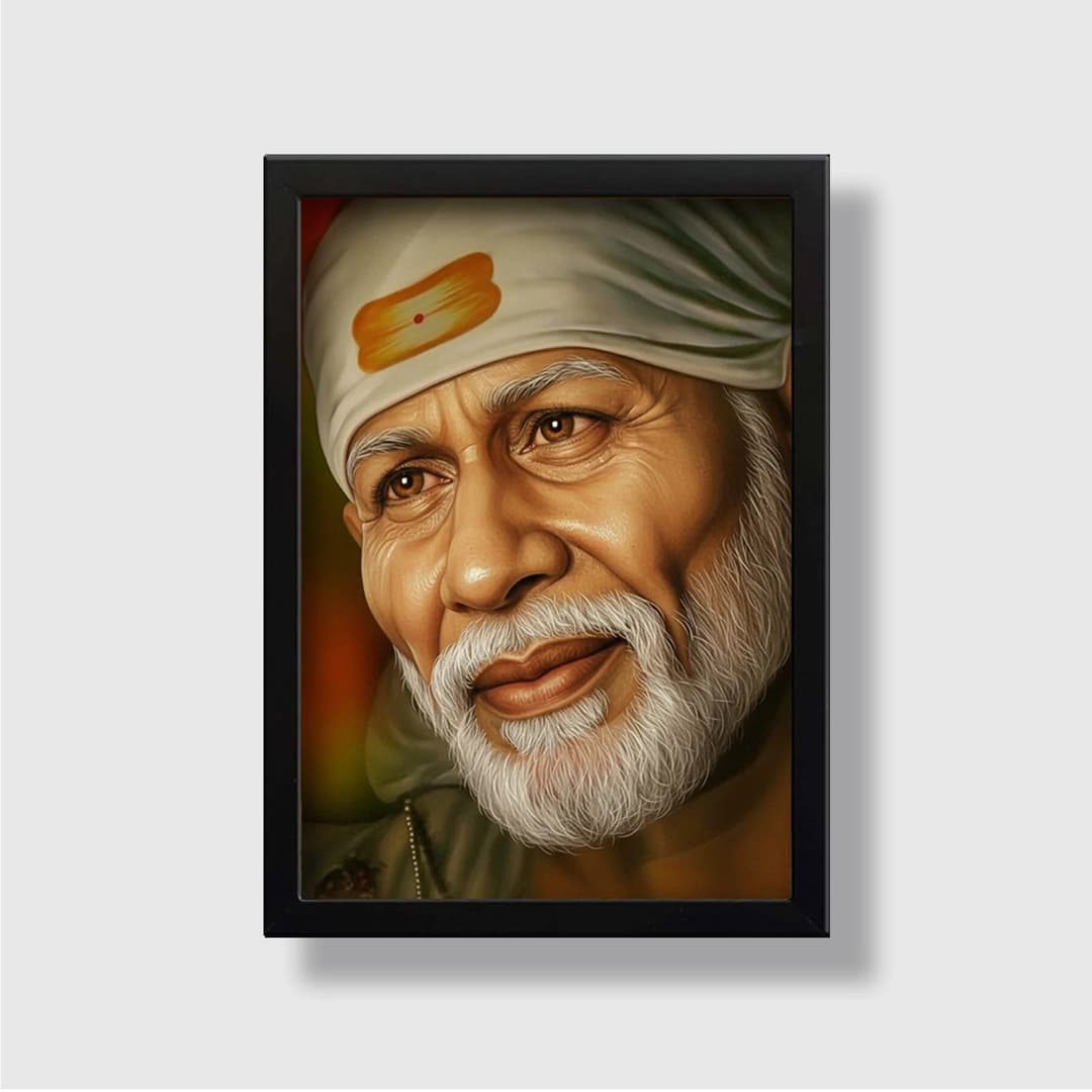 Shirdi Sai Baba | Spiritual Guru | Powerful Photo Frame | A3 | A4 | 6x8 inch D2 image 1