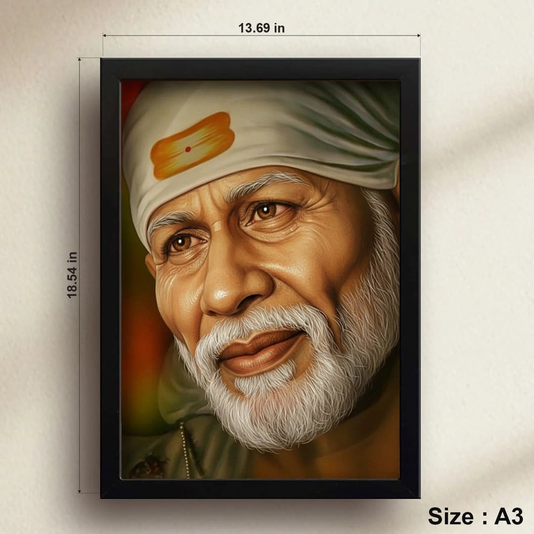 Shirdi Sai Baba | Spiritual Guru | Powerful Photo Frame | A3 | A4 | 6x8 inch D2 image 5