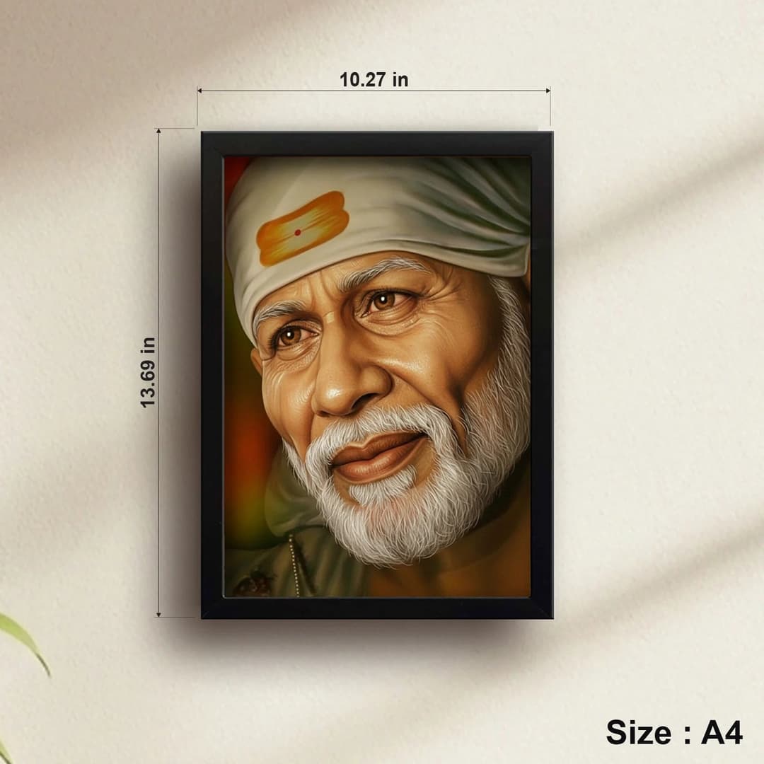 Shirdi Sai Baba | Spiritual Guru | Powerful Photo Frame | A3 | A4 | 6x8 inch D2 image 6
