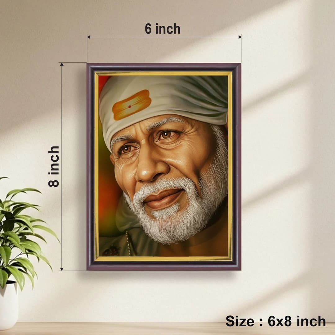 Shirdi Sai Baba | Spiritual Guru | Powerful Photo Frame | A3 | A4 | 6x8 inch D2 image 7