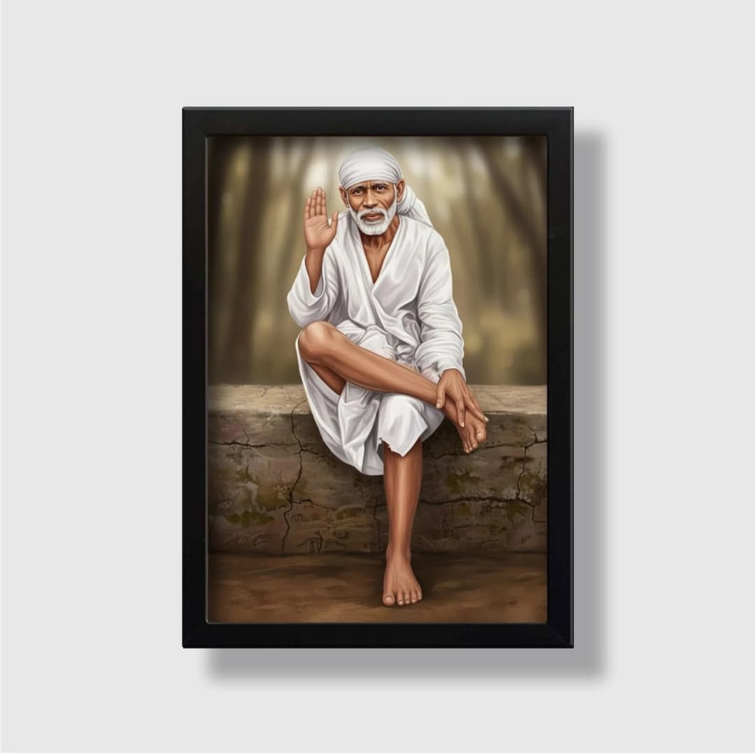 Shirdi Sai Baba | Spiritual Guru | Powerful Photo Frame | A3 | A4 | 6x8 inch D2 image 8