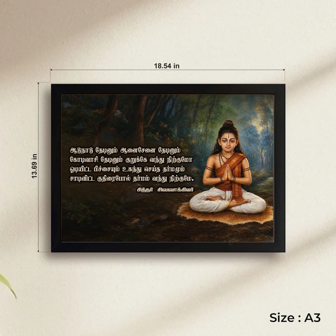 Sivavaakiyar Siddhar | Sivavaakiyar padal | Aadu Naadu Thedinum | Powerful Photo Frame | A3 | A4 | 5x7 Inch image 7