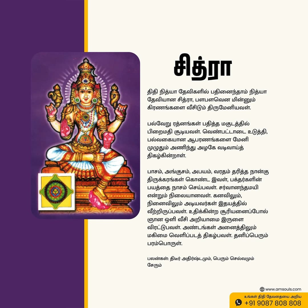 Sri Chitra | Thithi Devathai | Energized Powerful Photo Frame | 6x8 inch image 5