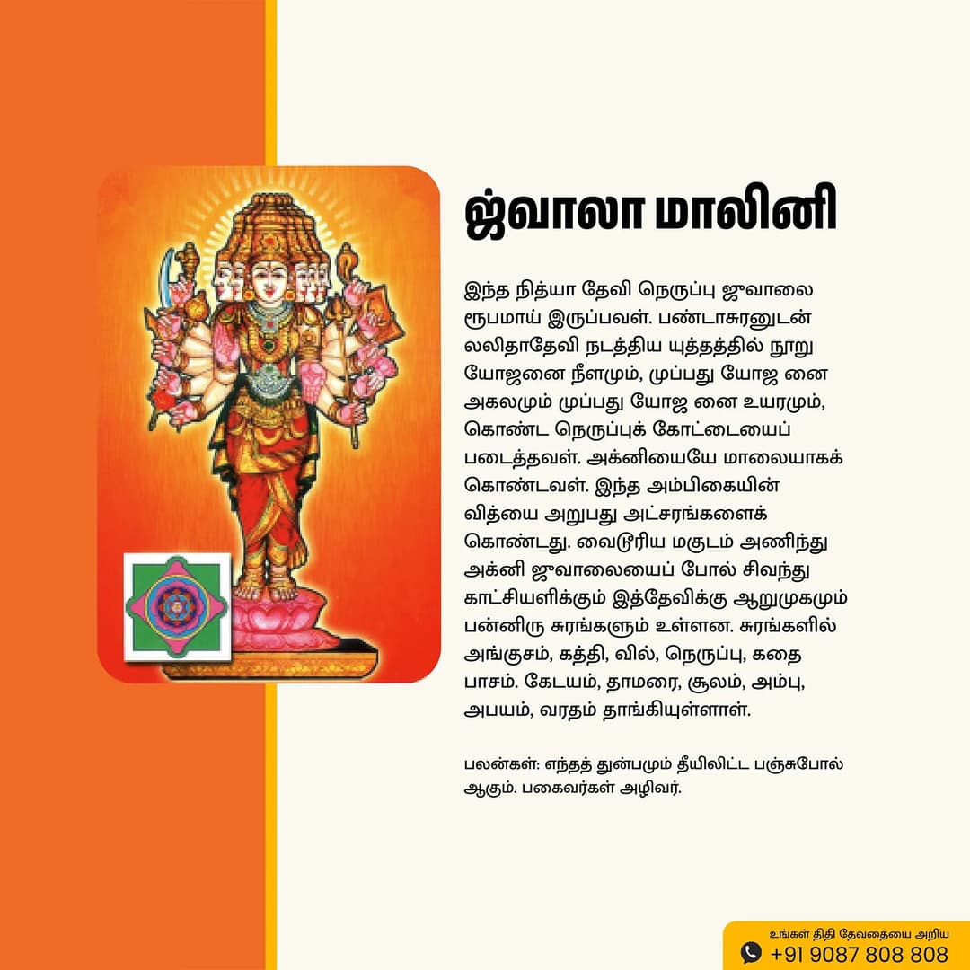 Sri Jwalamalini | Thithi Devathai | Energized Powerful Photo Frame | 6x8 inch image 5