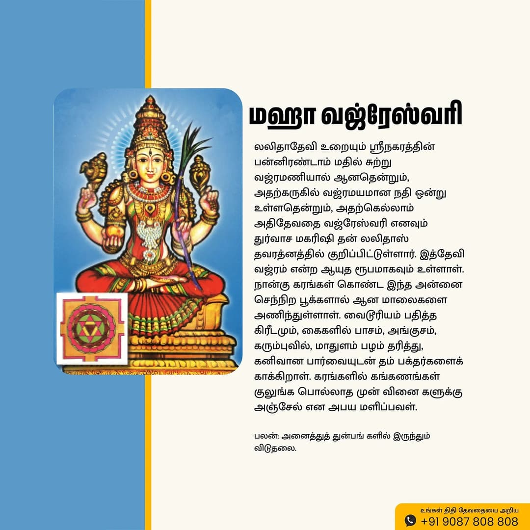 Sri Maha Vajreshwari | Thithi Devathai | Energized Powerful Photo Frame | 6x8 inch image 5