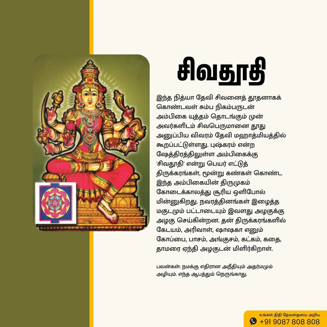 Sri Shivaduti | Thithi Devathai | Energized Powerful Photo Frame | 6x8 inch image 5