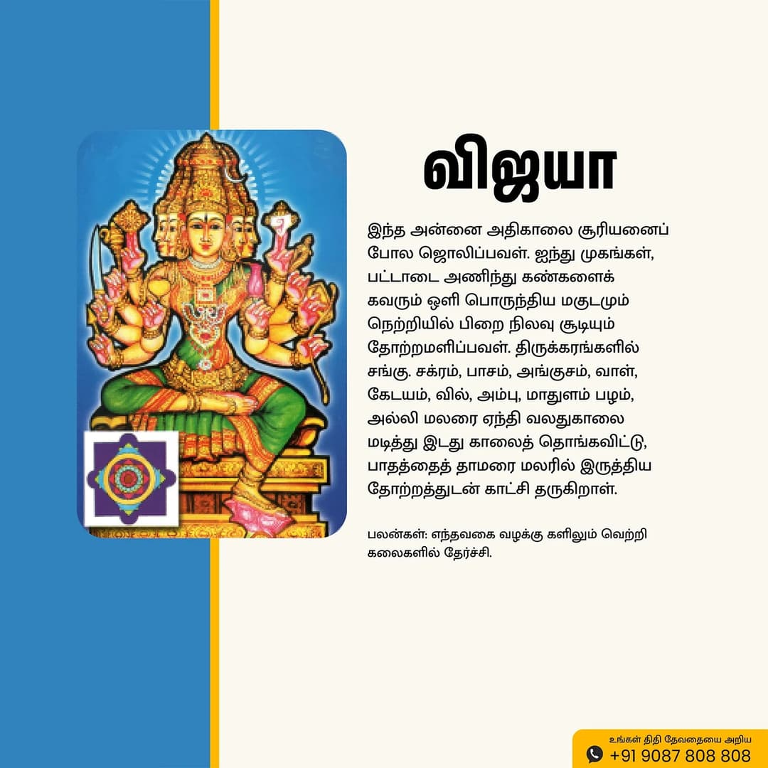 Sri Vijaya | Thithi Devathai | Energized Powerful Photo Frame | 6x8 inch image 5