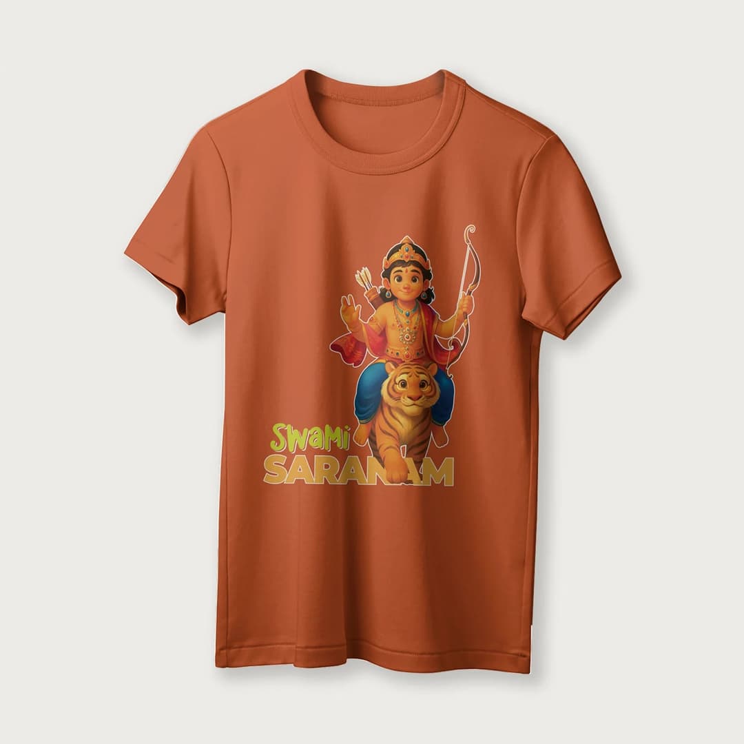 Swami Saranam | English | Unisex T-Shirt | 100% Cotton | Regular Fit | Spiritual Graphic Tee | D1 image 13
