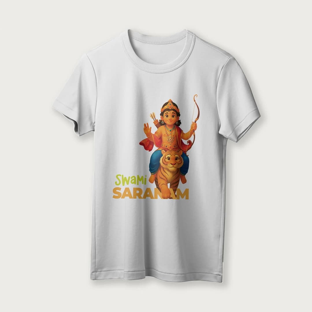 Swami Saranam | English | Unisex T-Shirt | 100% Cotton | Regular Fit | Spiritual Graphic Tee | D1 image 15