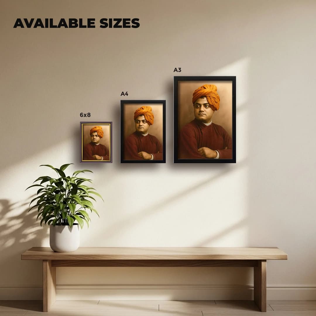 Swami Vivekananda | Spiritual Guru | Powerful Photo Frame | A3 | A4 | 6x8 inch image 1